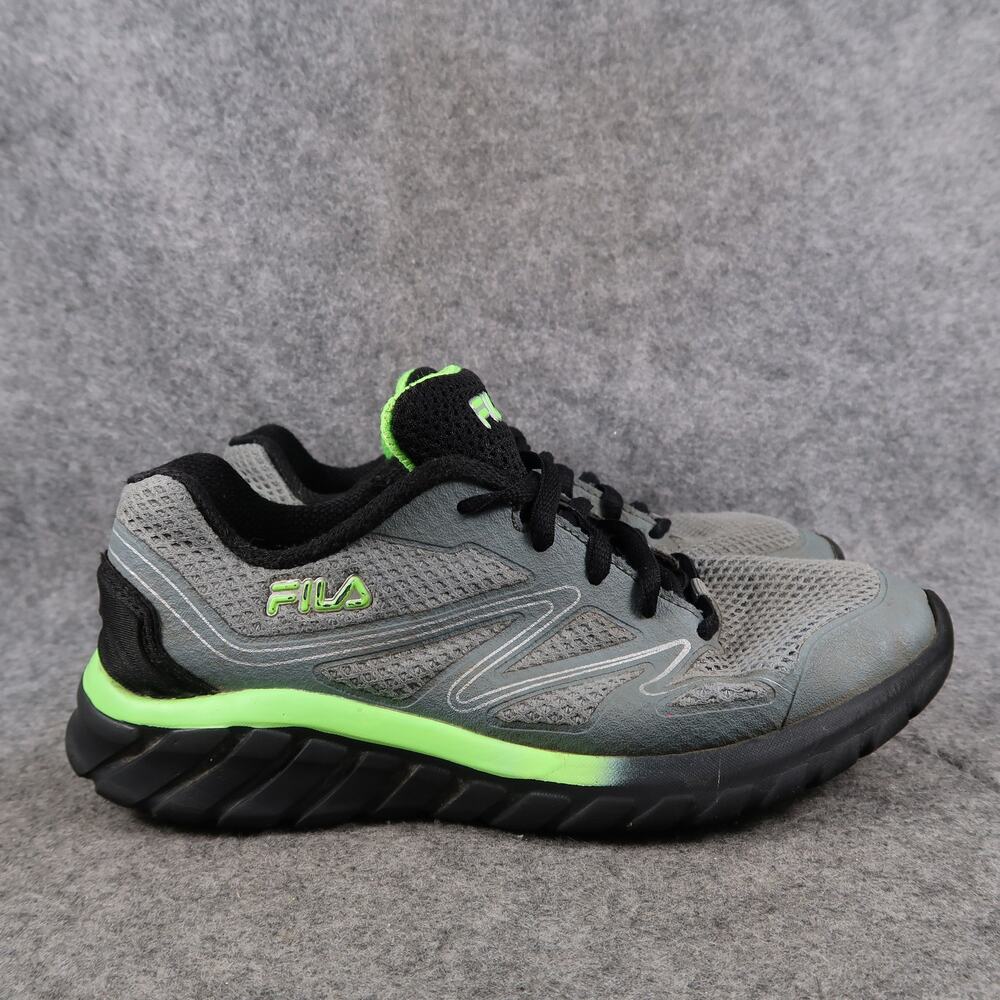 Fila Shoes Kids 4 Athletic Trainers Casual Running Sneakers Lace Up Grey Black